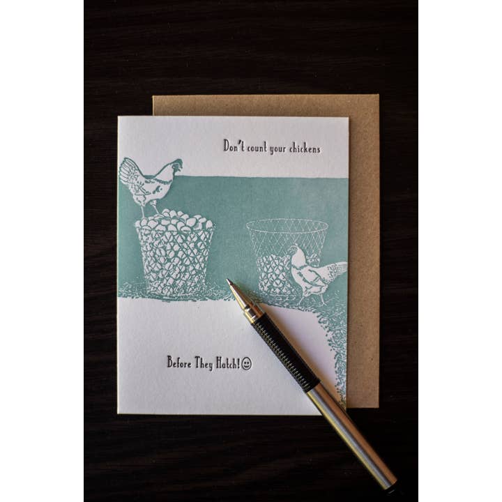 Count Your Chickens Card for wholesale by Ancesserie Letterpress