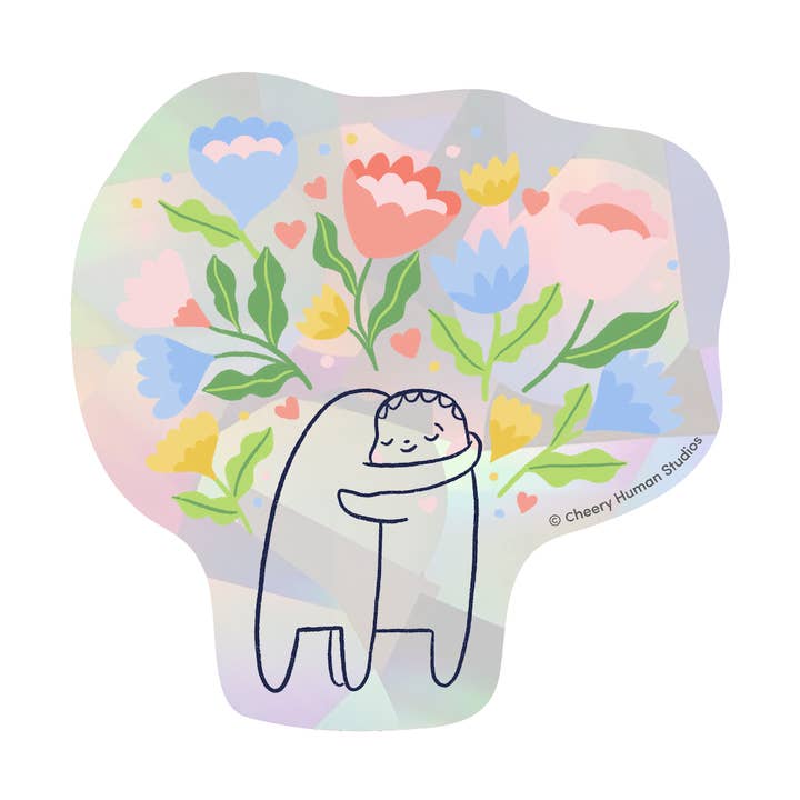 Healing Hugs - Attrape-soleil arc-en-ciel - Décalcomanie pour fenêtre pour la vente par Cheery Human Studios