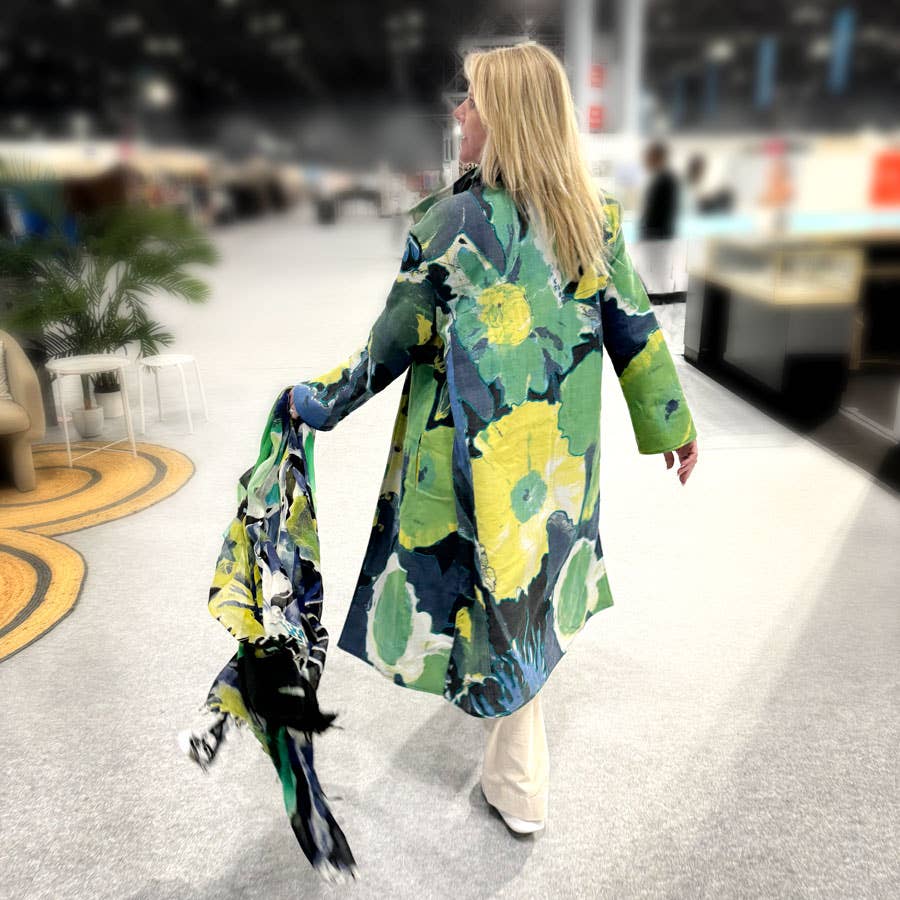 Dupatta Designs - Wholesale Trench Coat - Women's - Diana Handcrafted Floral Reversible Trench Coat2