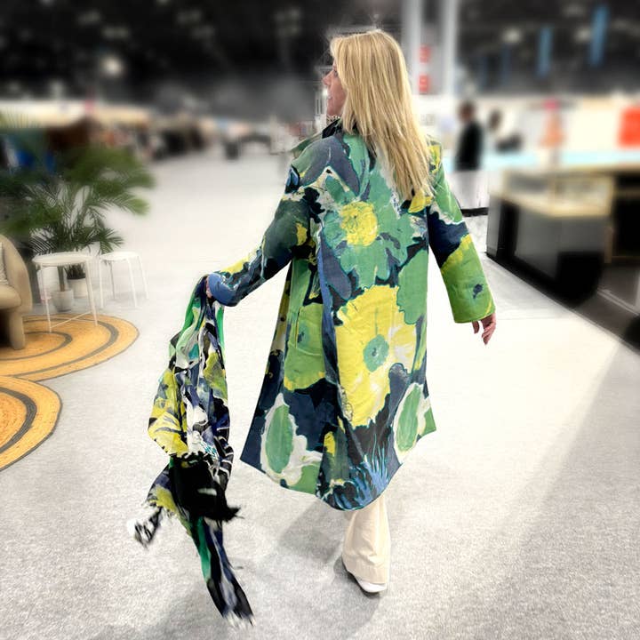 Dupatta Designs - Wholesale Trench Coat - Women's - Diana Handcrafted Floral Reversible Trench Coat2