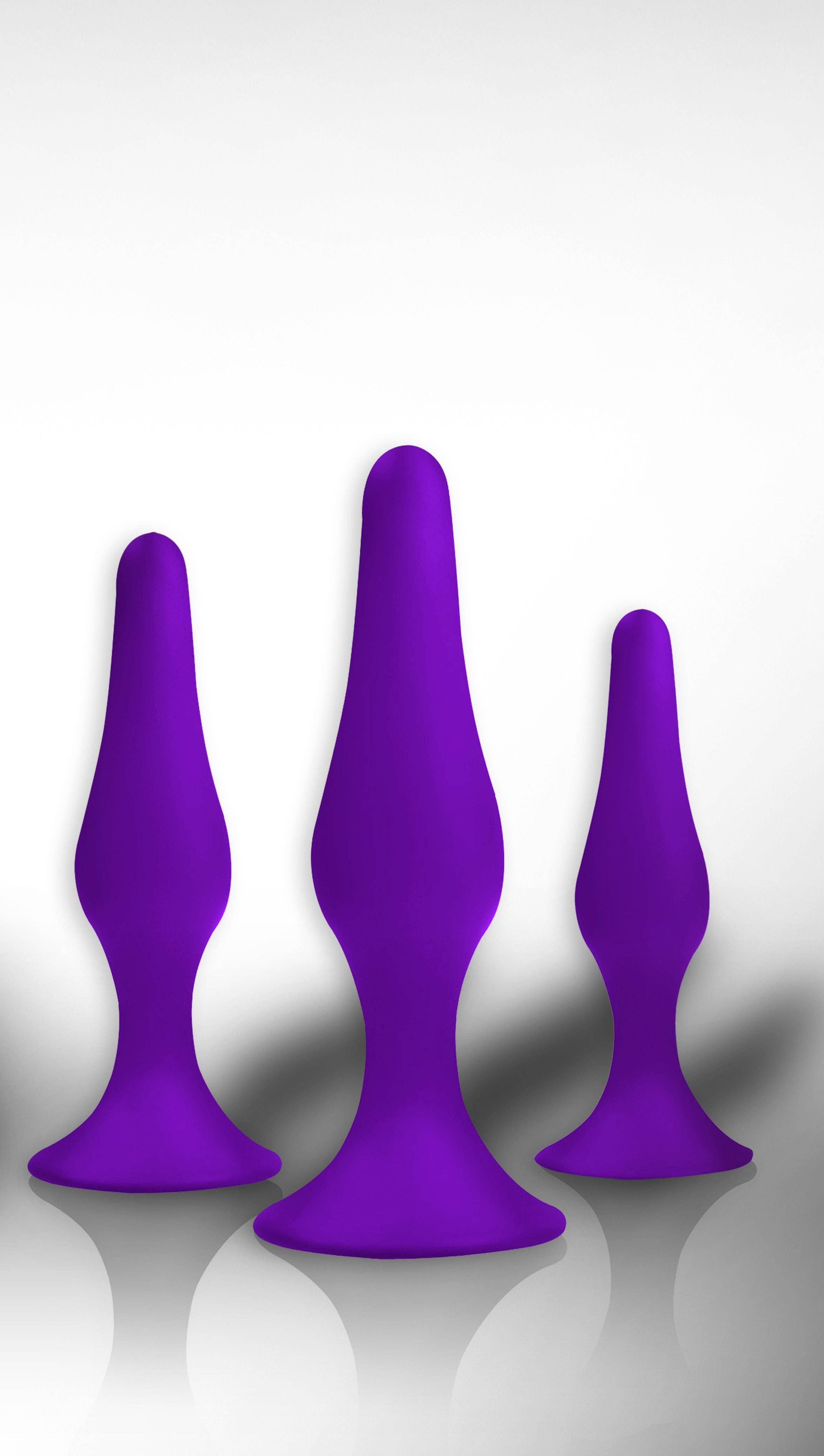 Kinky Pleasure - Vente Sex toys - Power Escorts - BR12 - Plug Anal en Silicone - Ensemble de 3 - Ventouse Puissante13
