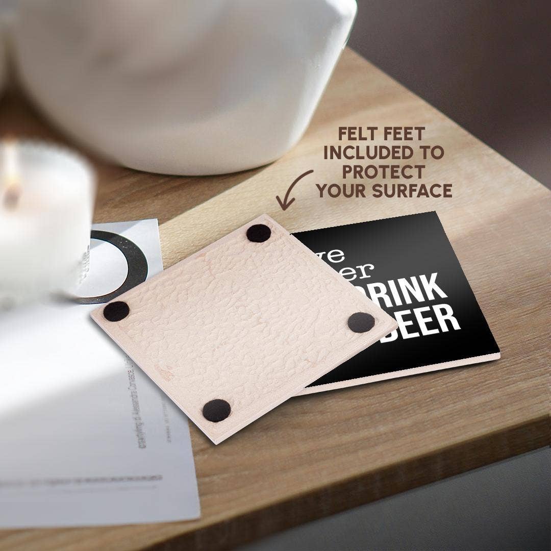 3dRose - Wholesale Coasters - 3dRose, Save Water Drink Beer. White lettering on black background., Coaster3