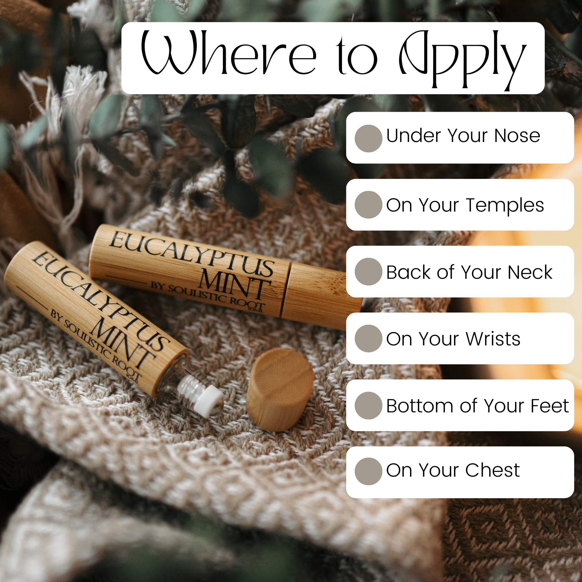 Soulistic Root - Essential Oils & Self Care Gifts - Wholesale Essential Oil Roll-On - Eucalyptus Mint Roller | Natural Essential Oil Roller6