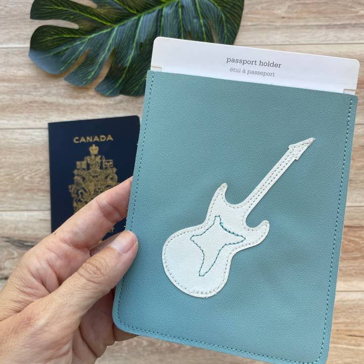 Læder Guitar Passport Taske, Ærmestil, Passer til USA for engroshandel hos Mally Designs