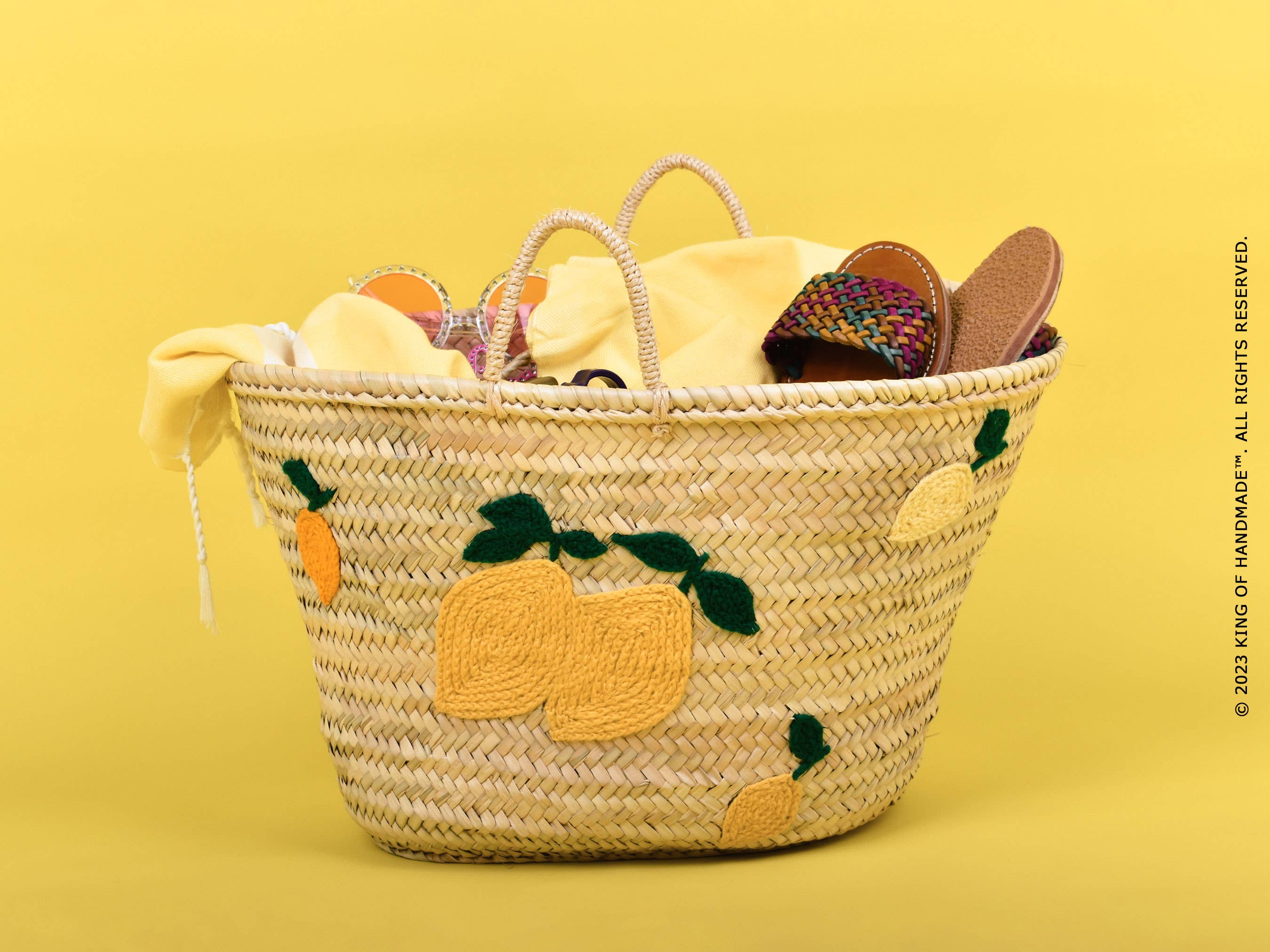 King Of Handmade – wholesale Beach bag – Lemon Beach Bag - Italian Tote Bag - Lemon Italy Tote 7