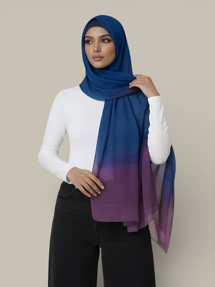 Ombre Hand Dip Modal Hijab - 10 Colors for wholesale by Queen of Hijab (USA Duty Paid)