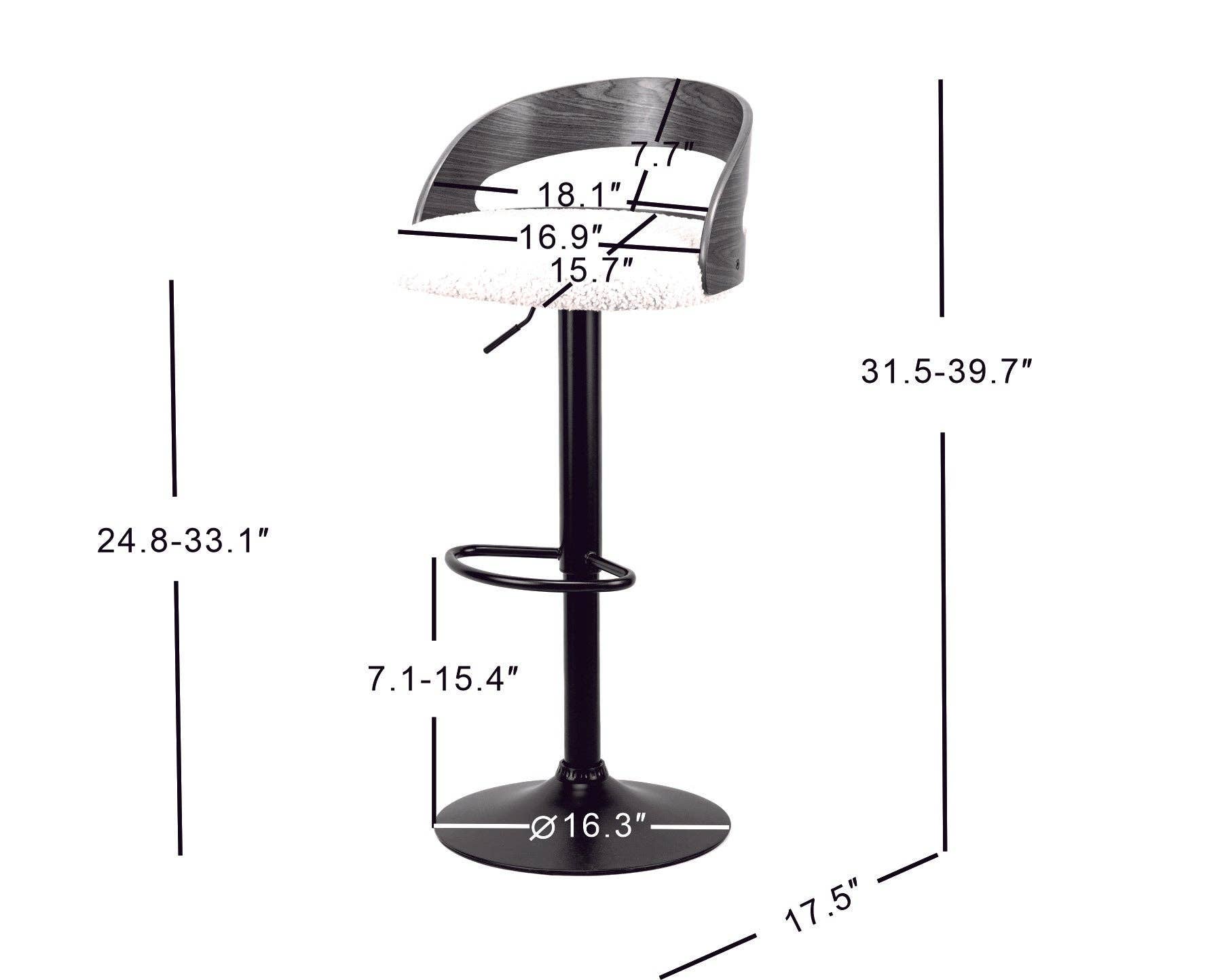 Nordlys - Wholesale Stool - VICTORIA Set of 2 Wood and White Bouclé Bar Stools3