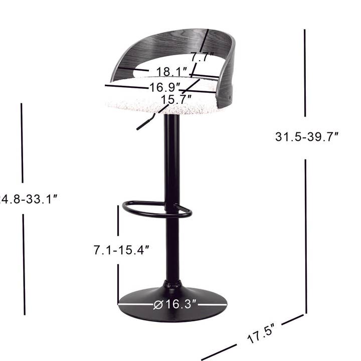 Nordlys - Wholesale Stool - VICTORIA Set of 2 Wood and White Bouclé Bar Stools3