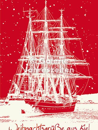 Kiel Gorch Fock "Weihnachtsgrüße aus Kiel" für den Großhandel von Karen Utermann Galerie Jahreszeiten
