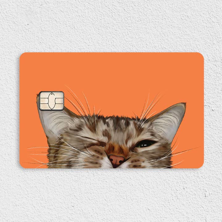 Whisker Wink Credit Card Skin for wholesale by Cat Loaf Studio