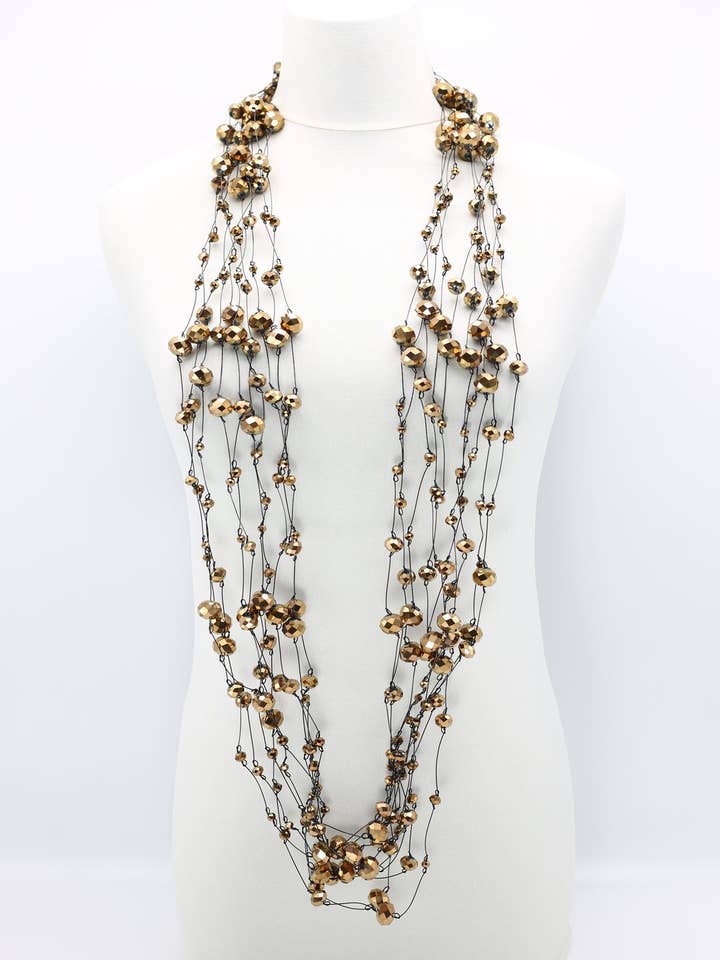 Elegant Statement Krystal Facetterede Perler Halskæder for engroshandel hos Jianhui London