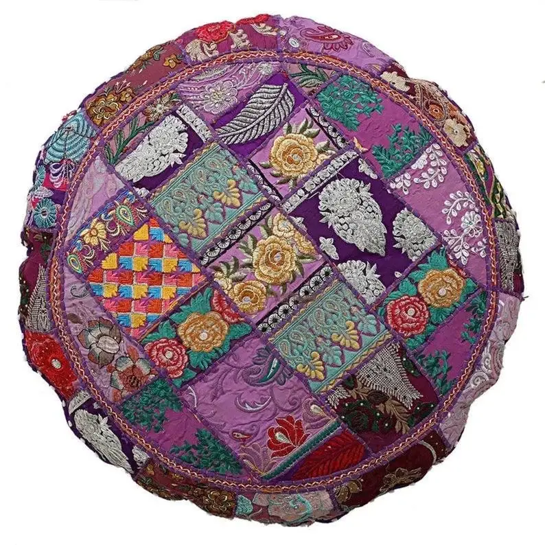 GYPSY STUDIO – wholesale Floor pillow – Floor Pillow Round Floor Cushion Purple Meditation Cushion0