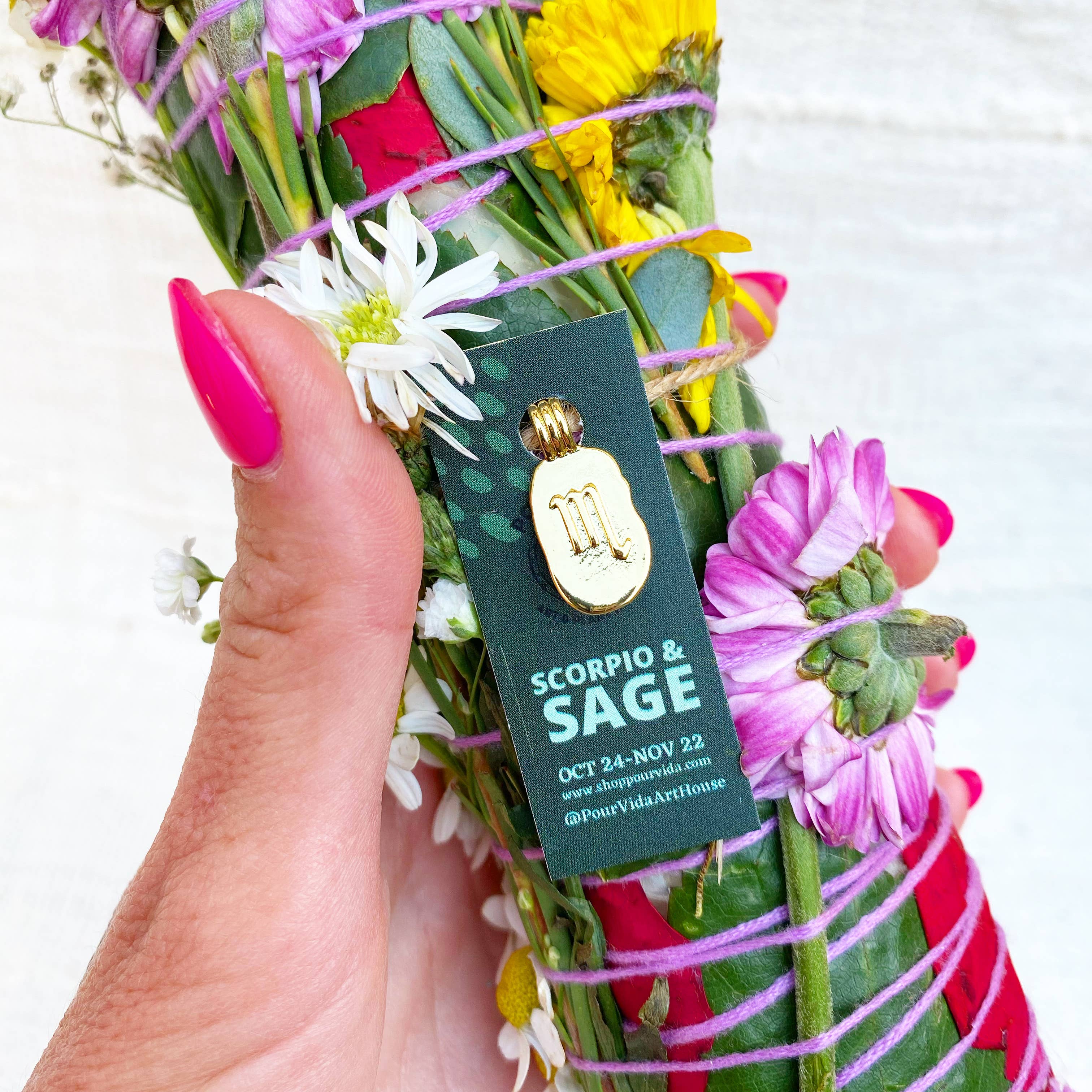 Pour Vida - Wholesale Smudge Stick - Scorpio & Sage Zodiac Smudge Stick, 9"0