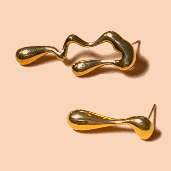 Peter and June - Wholesale Stud/Post Earrings - Vice Versa Studs - 18K Gold Plated0