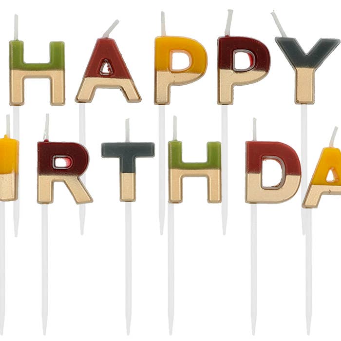 Multi Colors Candle set 'Happy Birthday' Comfy Cozy - 2 cm for wholesale on Faire