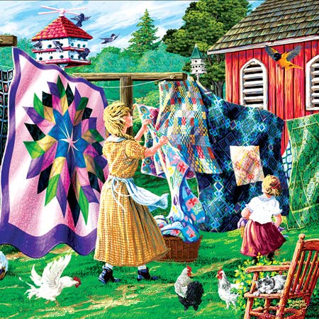 0695 Quilter's Clothesline 1000 pc Puzzle for wholesale by SunsOut
