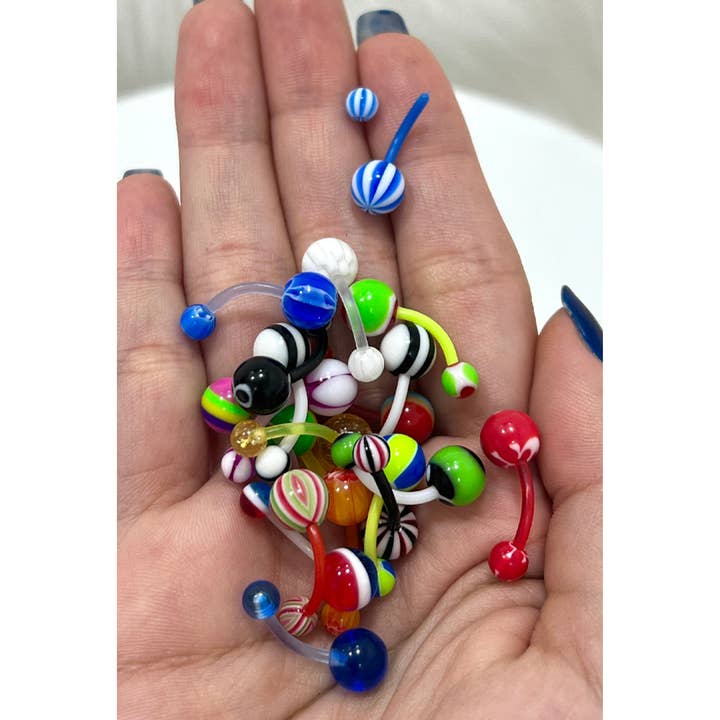 Lion Gothic - Wholesale Jewelry Set - 20PCS Flexible Acrylic Belly Button Ring 14G 10mm 1