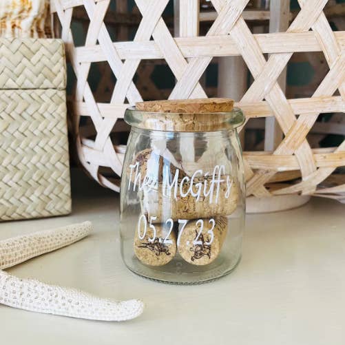 Carlson's Custom Signs – wholesale Decorative jar – Shell Jar, Beach, Sea Glass, Sand Keepsake, Sand Holder Jar