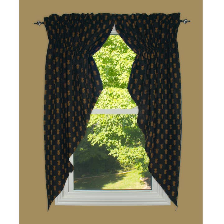 Pineapple Town Black Verzamelde Swag voor wholesale door Home Collections by Raghu