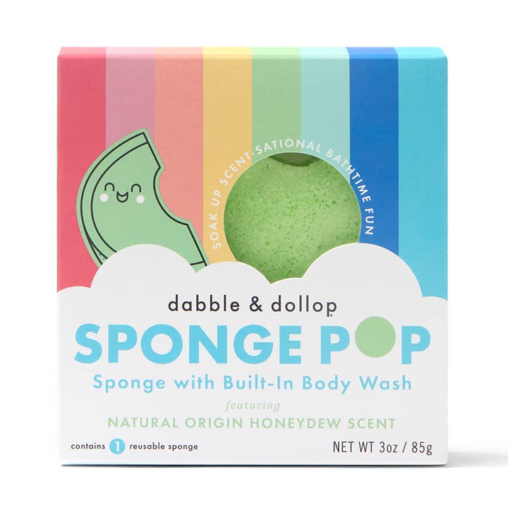 Éponge Sponge Pop® avec gel douche intégré - Melon miel pour la vente par Dabble & Dollop®