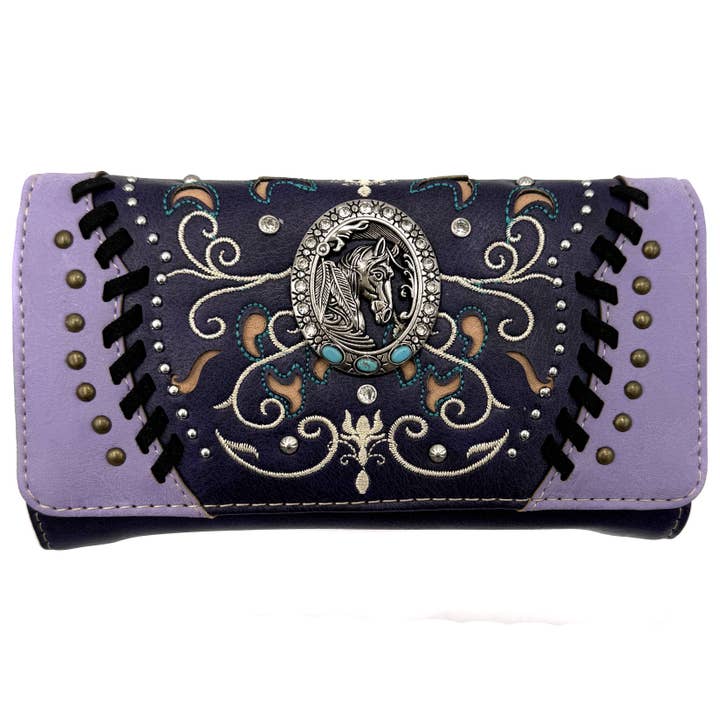 Westers Bloemenpaardenportemonnee voor wholesale door Lunar Deer