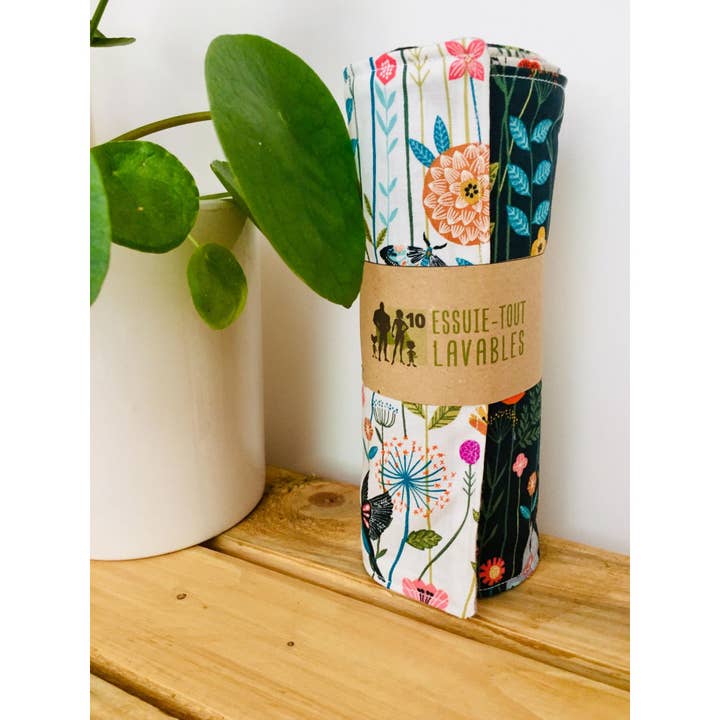 Les Z'écolonomiks - Wholesale Dishcloth - Kit 10 washable paper towels2