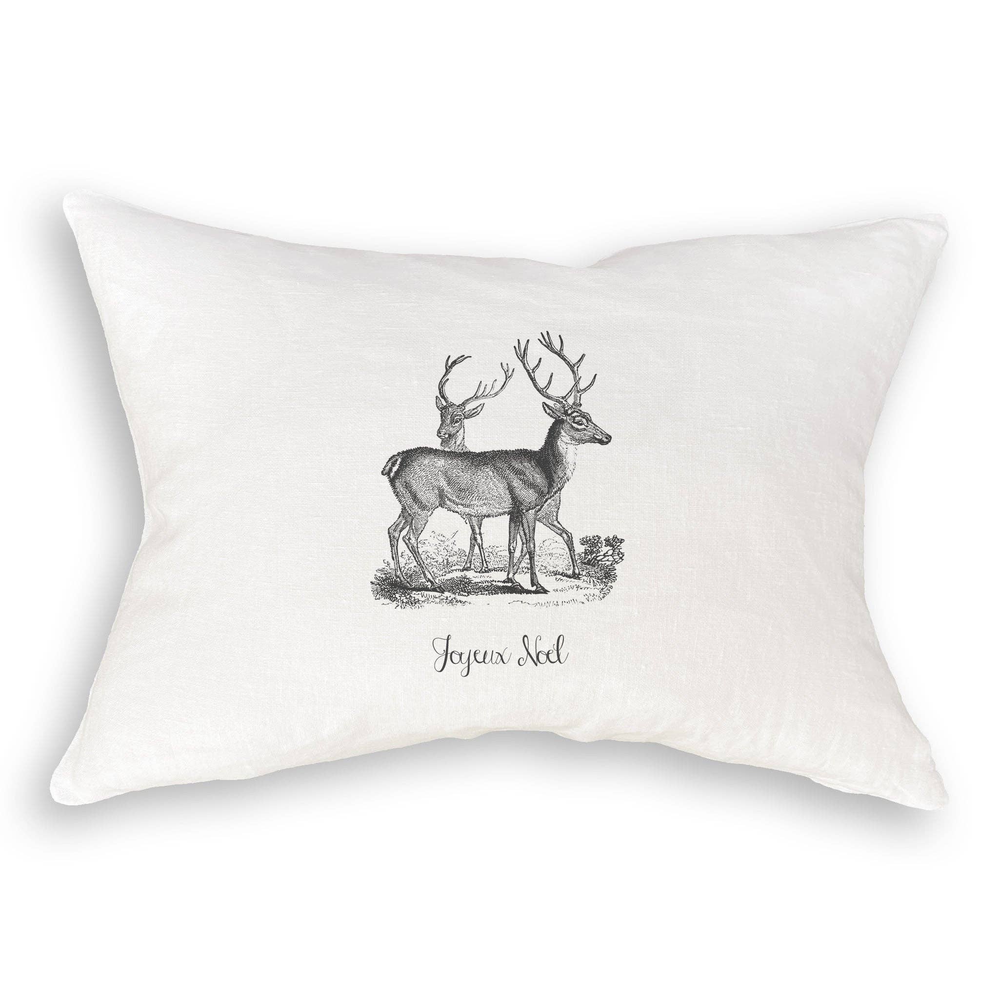 French Graffiti - Wholesale Theedoek - Grijs vintage hert met Joyeux Noel9