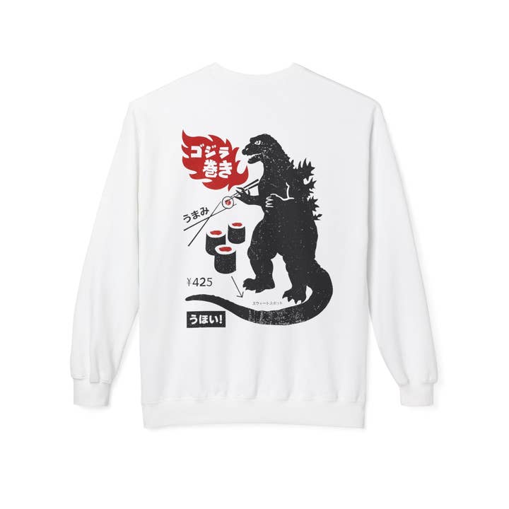 Restored Vintage Sushi and Kaiju Sweatshirt for wholesale by KILLER RETRO