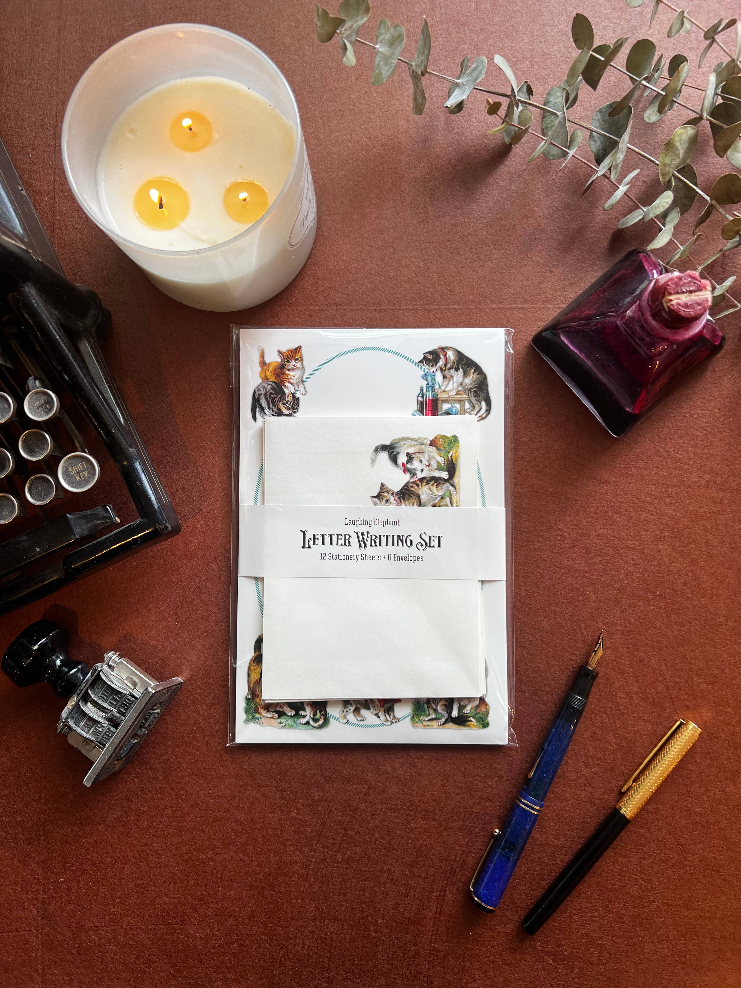 Laughing Elephant – Großhandel Briefpapier-/Postkarten-Set – Letter-Schreibset „Kittens at Play“3