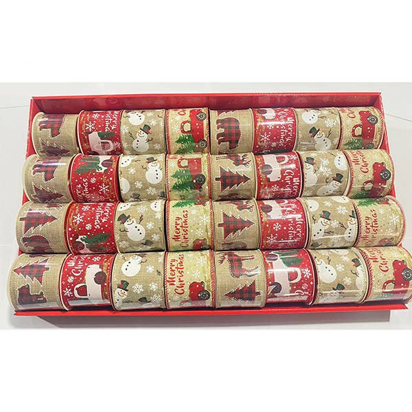 LA RUTA DE LAS IMPORTACIONES SL - Wholesale Christmas Decoration - 200. Christmas Decoration Ribbons 4 Models 32/Box0