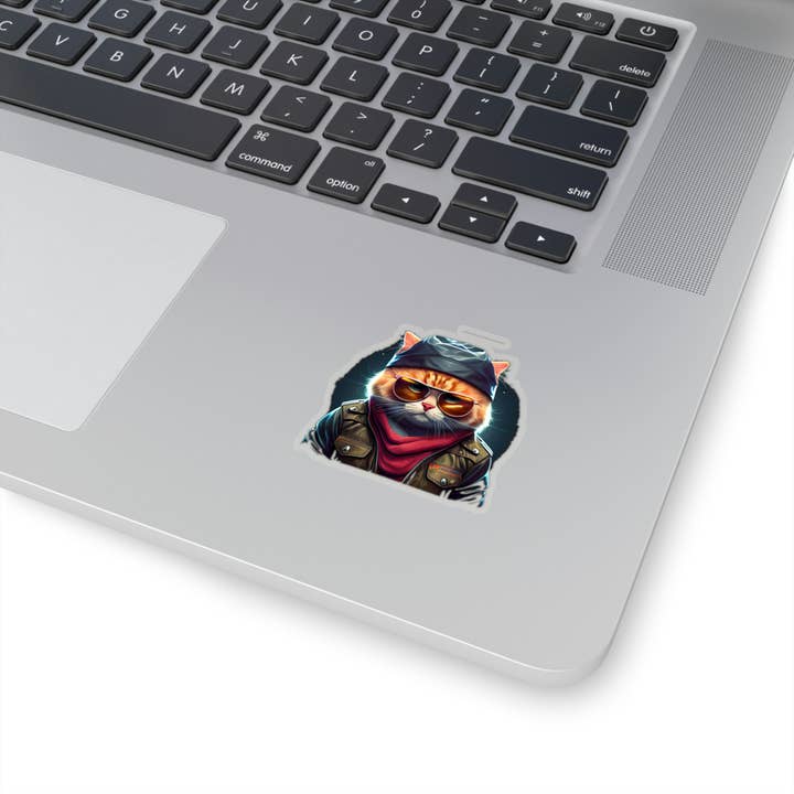 Smartstead Homestead - Wholesale Sticker - Waterproof Vinyl Sticker - Cool Guy Tough Cat Vinyl Sticker