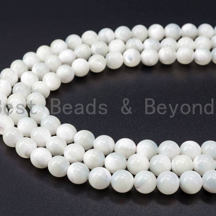 4mm/6mm/8mm/10mm/12mm Natural White Mother of Pearl,SKU#T1 and other Purchase Wholesale shell beads. Free Returns & Net 60 Terms on Faire trending on Faire.