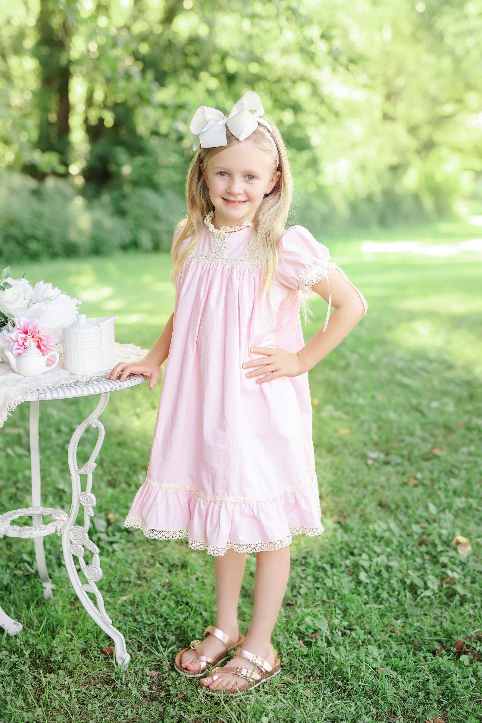 Posh Pickle - Vente Robe – enfant - Robe Héritage à Manches Roses Bristol4