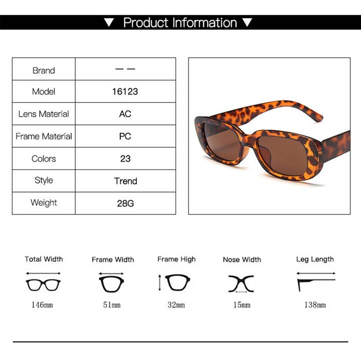 ACCITY - Wholesale Sunglasses - Women's - BASIC SQUARE FASHION SUNGLASSES_CWASG0071