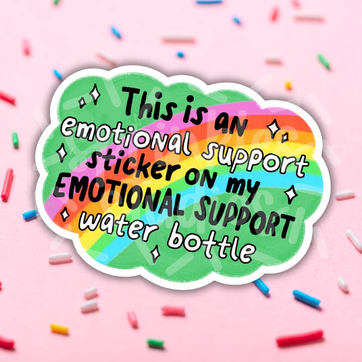 Emotional Support Sticker Vinyl Sticker for wholesale by Sprinkles Studios