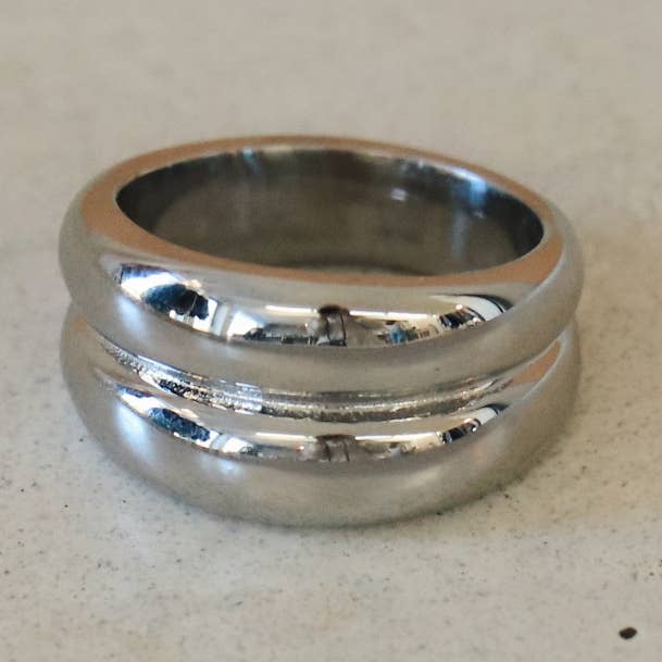 The Sosio - Silver double bubbly ring for wholesale by Horace Jewelry