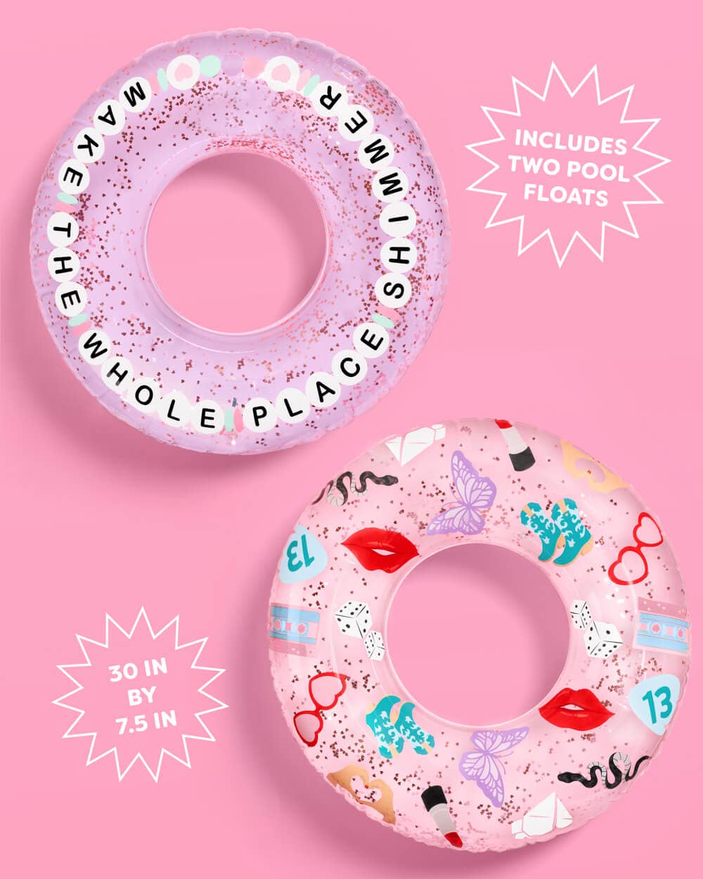 xo, Fetti - Vente Jeu gonflable - Bouées Pool Era - ensemble de 2 bouées de natation sur le thème de Swiftie5