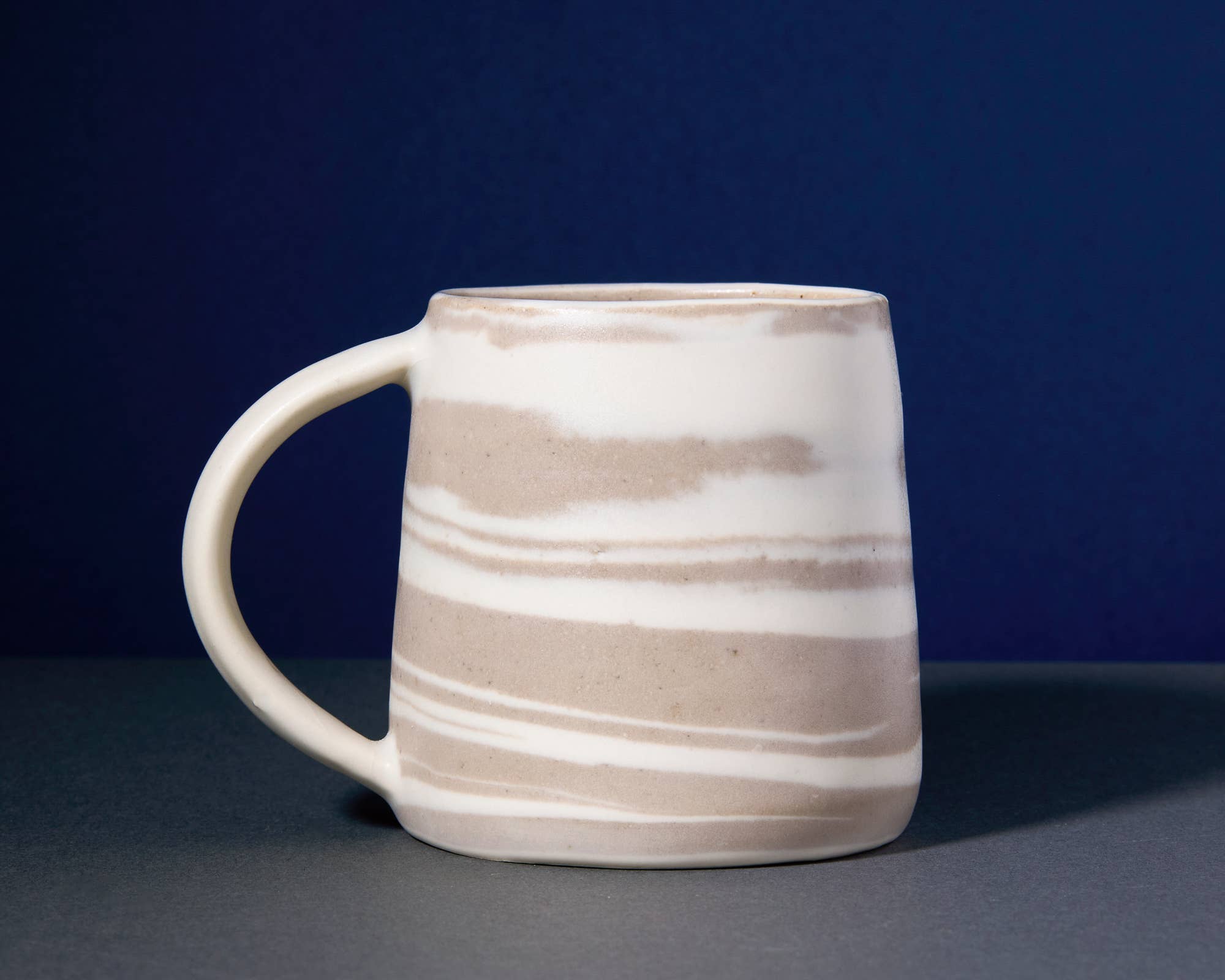Messy Jessy Ceramics - Wholesale Coffee Mug - Ceramic Mugs - Soft White & Brown 12 oz. 4