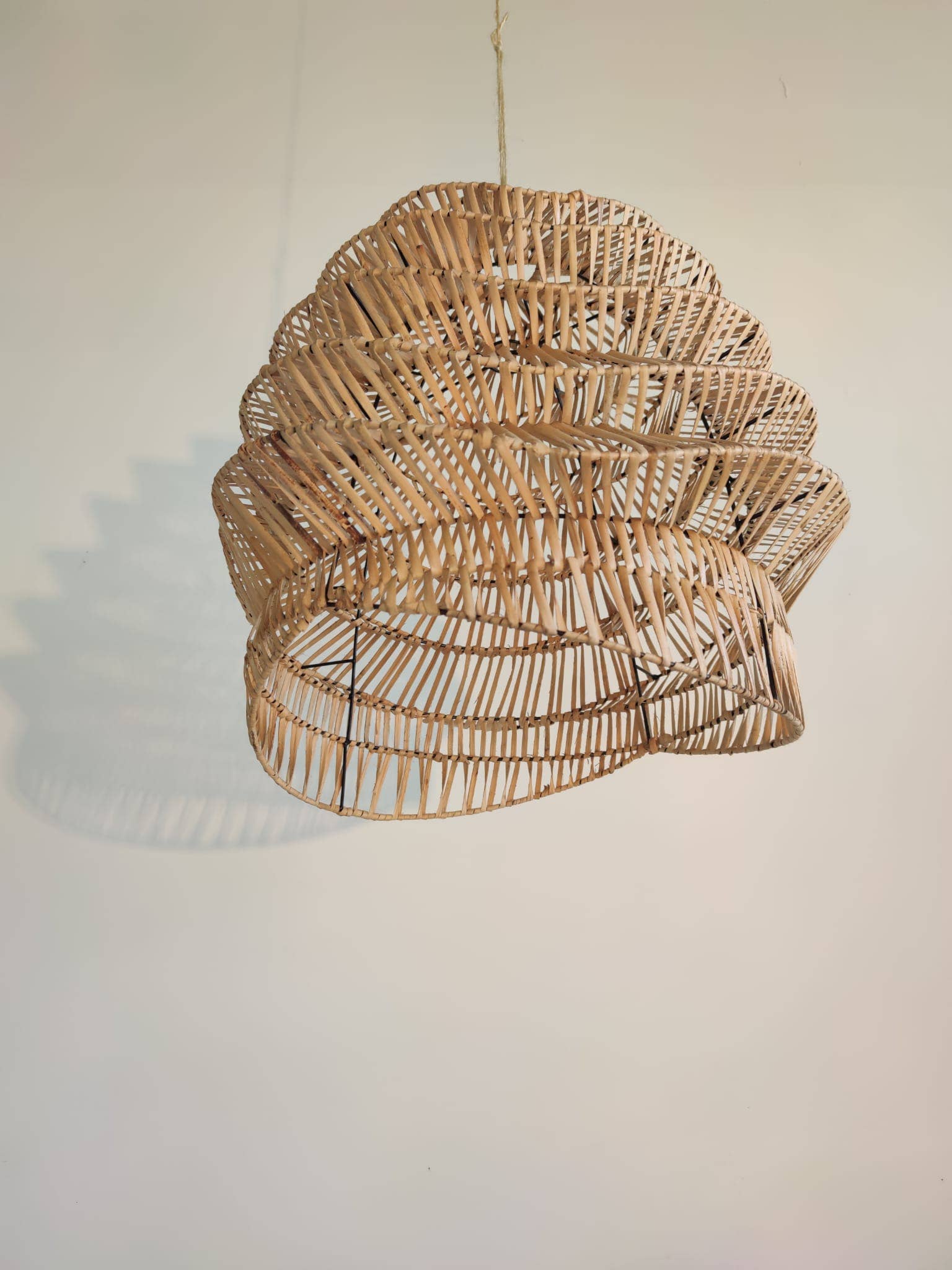 Office Objets - Wholesale Chandelier/Hanging Light - Woven rattan pendant in natural accordion shape12