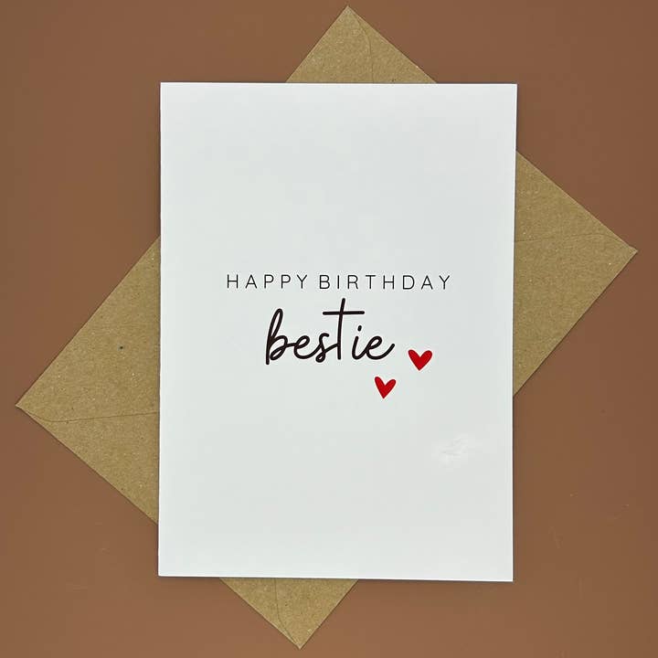 Bestie Birthday Card for wholesale by Swale Studios