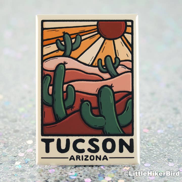Aimant de réfrigérateur Tucson, Arizona - Cactus Saguaro pour la vente par Little Hiker Bird