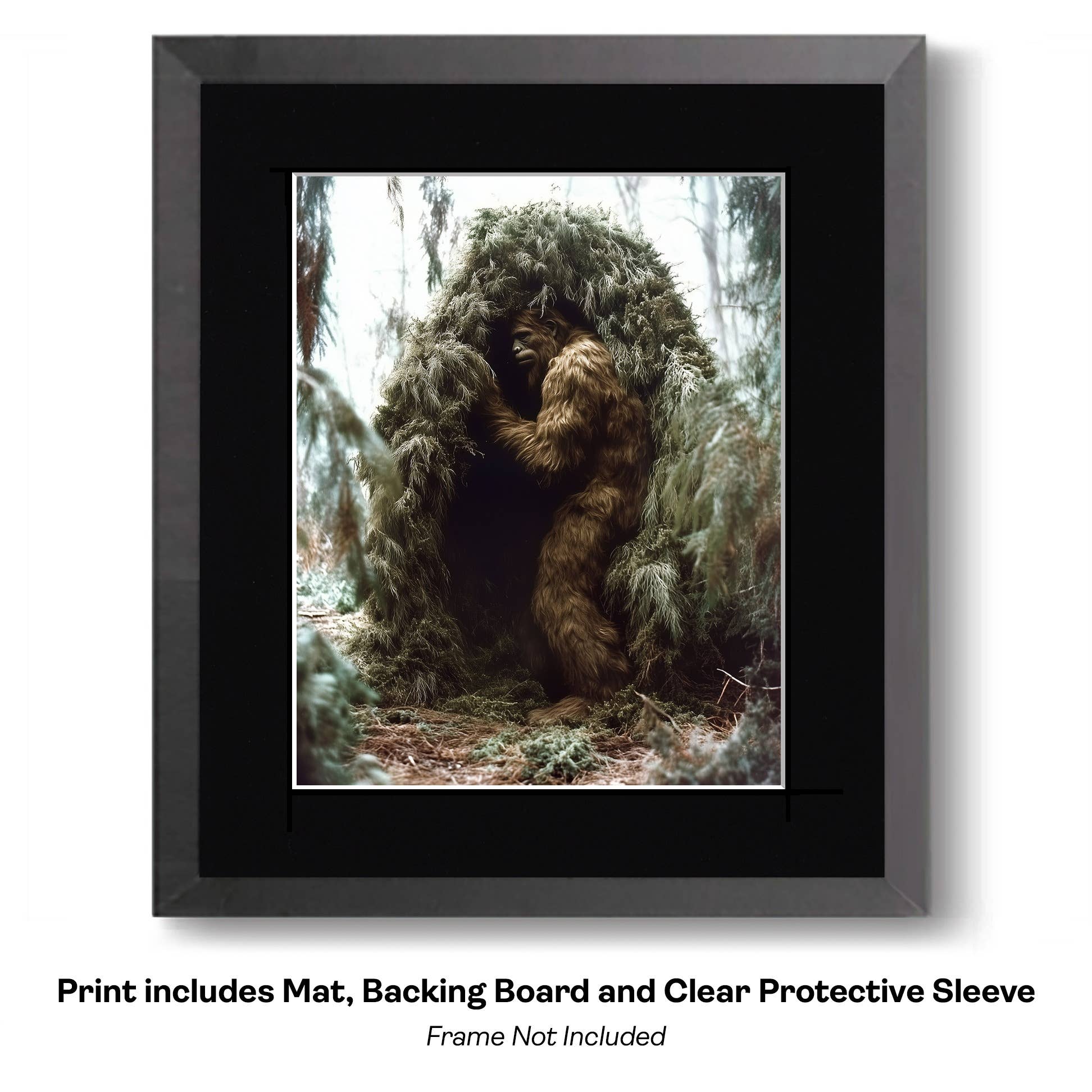 Mowbi - Vendita all'ingrosso Stampa artistica - Tipo Tosto, Bigfoot: Credi in Te Stesso - Stampe d'Arte di Criptidi - Stampe di Bigfoot – Opera d'Arte 8″x8″ in Passepartout 12″x12″10