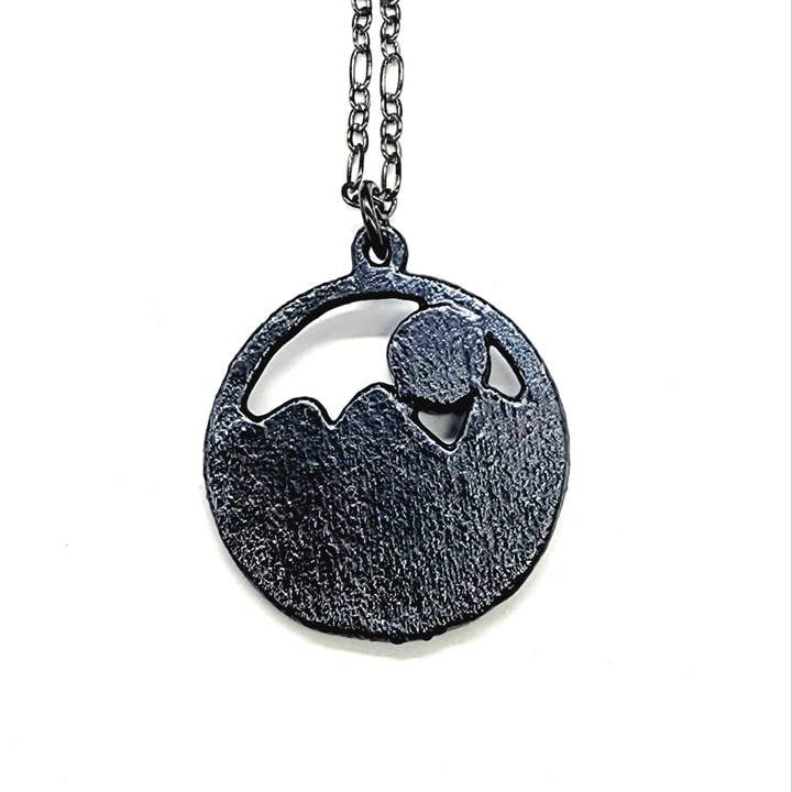MergingMetals - Wholesale Pendant/Charm Necklace - Midnight Moon Rainbow Moonstone Pendant Necklace