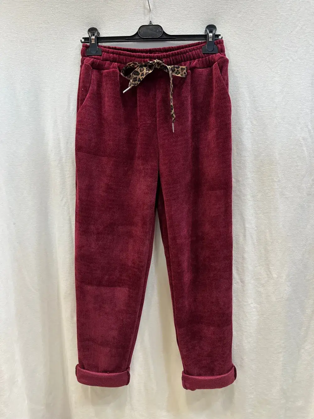 Mimi & Gogo - Wholesale Lounge joggingbroek/joggingbroek - Dames - Velvet joggingbroek met luipaardstrik8