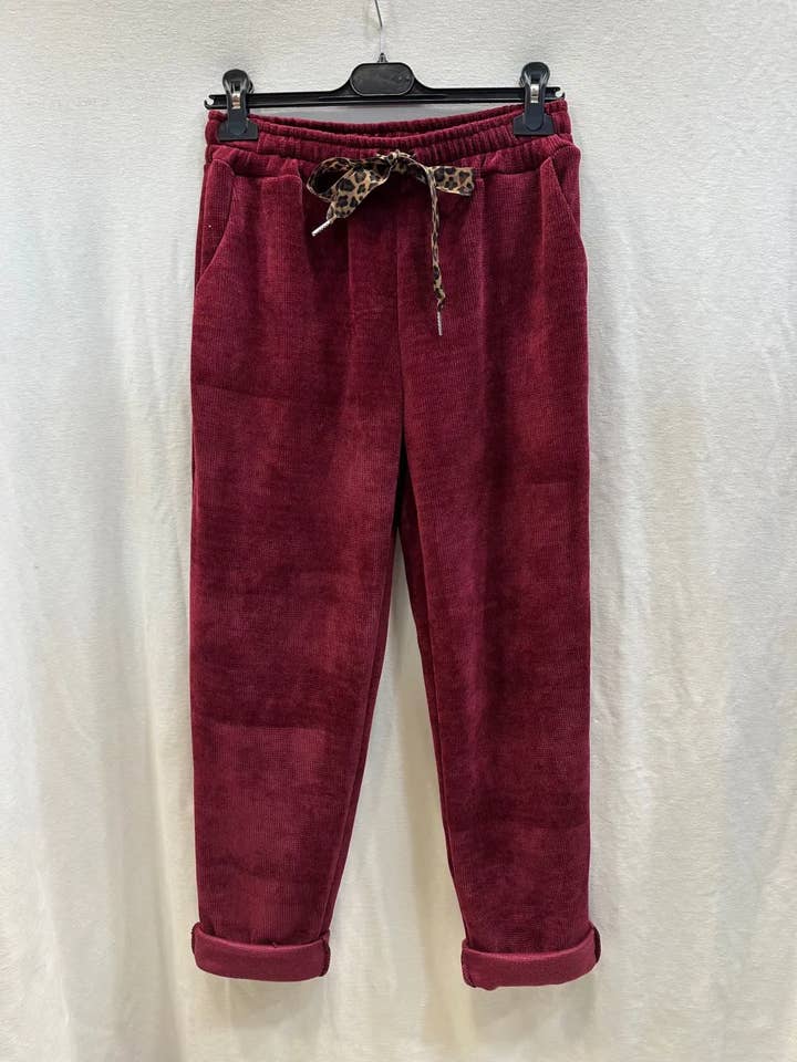 Mimi & Gogo - Wholesale Lounge joggingbroek/joggingbroek - Dames - Velvet joggingbroek met luipaardstrik8