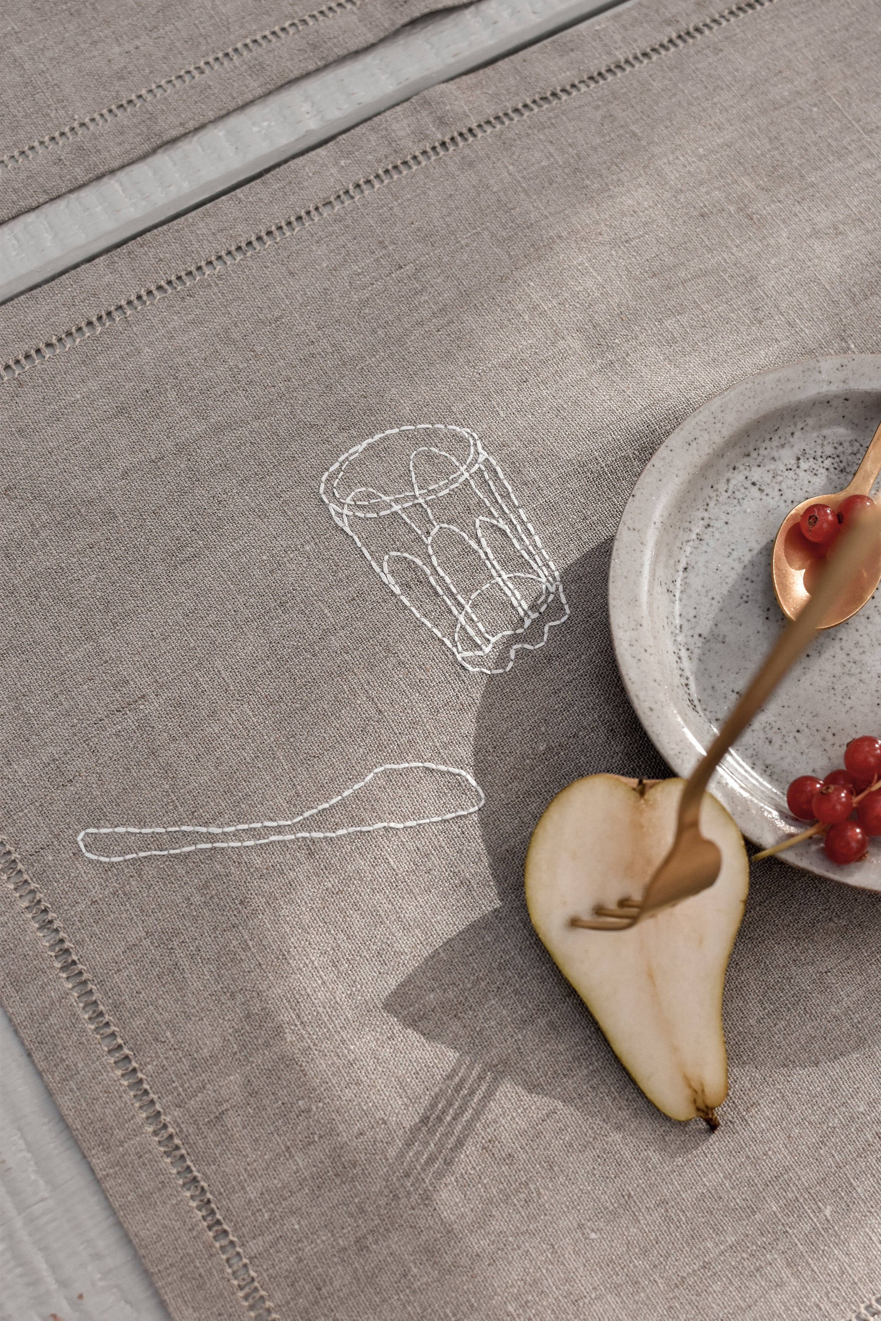 À bientôt - Wholesale Placemat - Petit Dej Organic Linen Placemat in White14