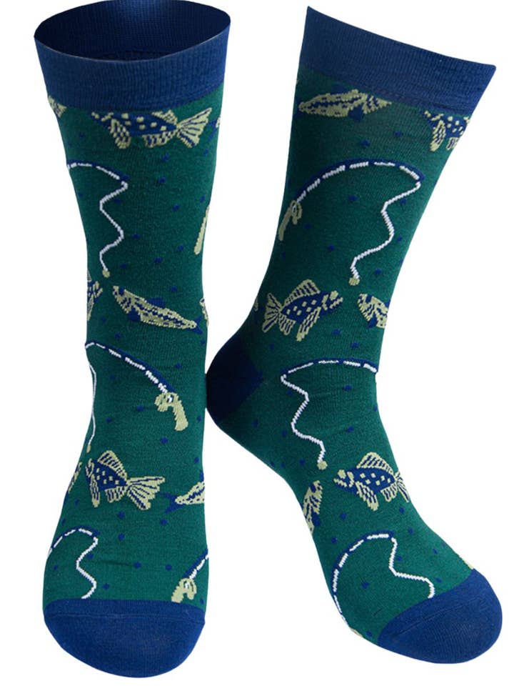 Sock Talk – Großhandel Socken – Herren – Bambussocken für Herren, Angelsocken, Neuheit, Angler-Fischsocken