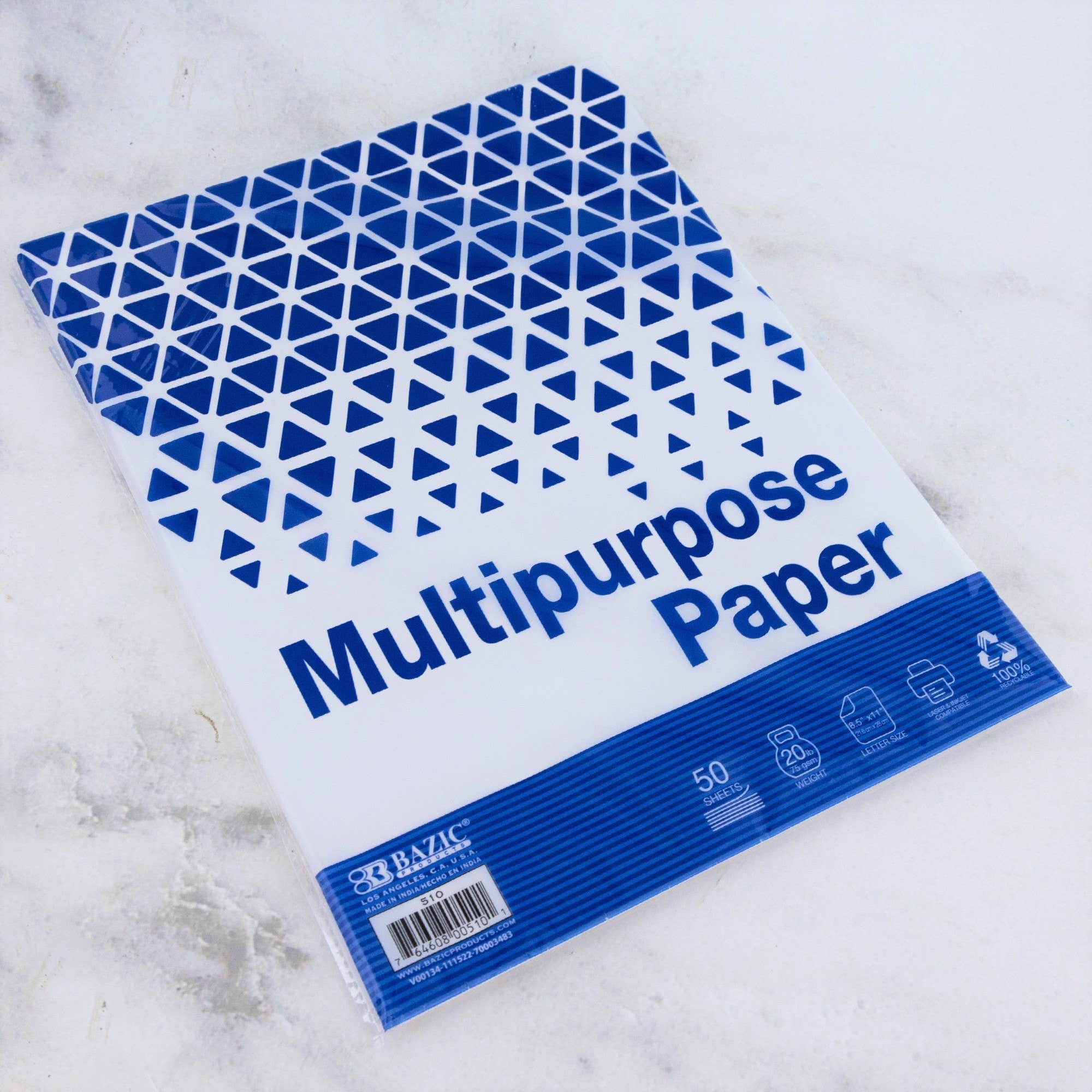 BAZIC Products - Wholesale Stationery/Notecard Set - White Multipurpose Paper (50 sheets/pack)2