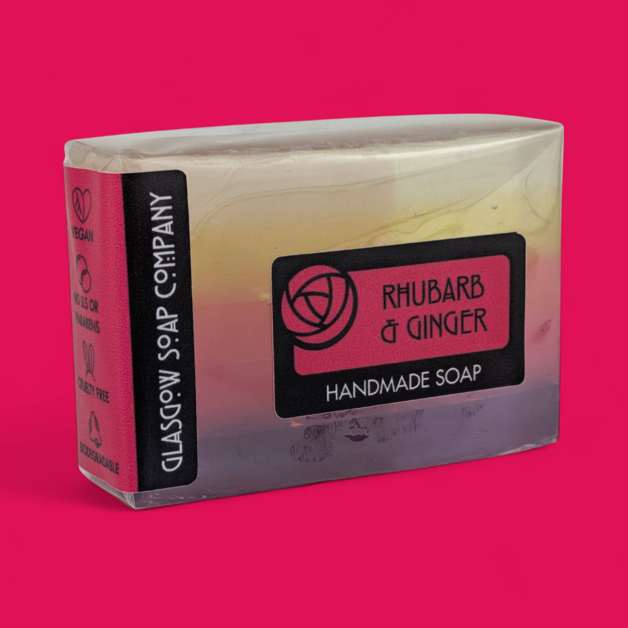 Glasgow Soap Company Ltd – wholesale Bar Soap – Rhubarb and Ginger Handmade Soap Slice 120g