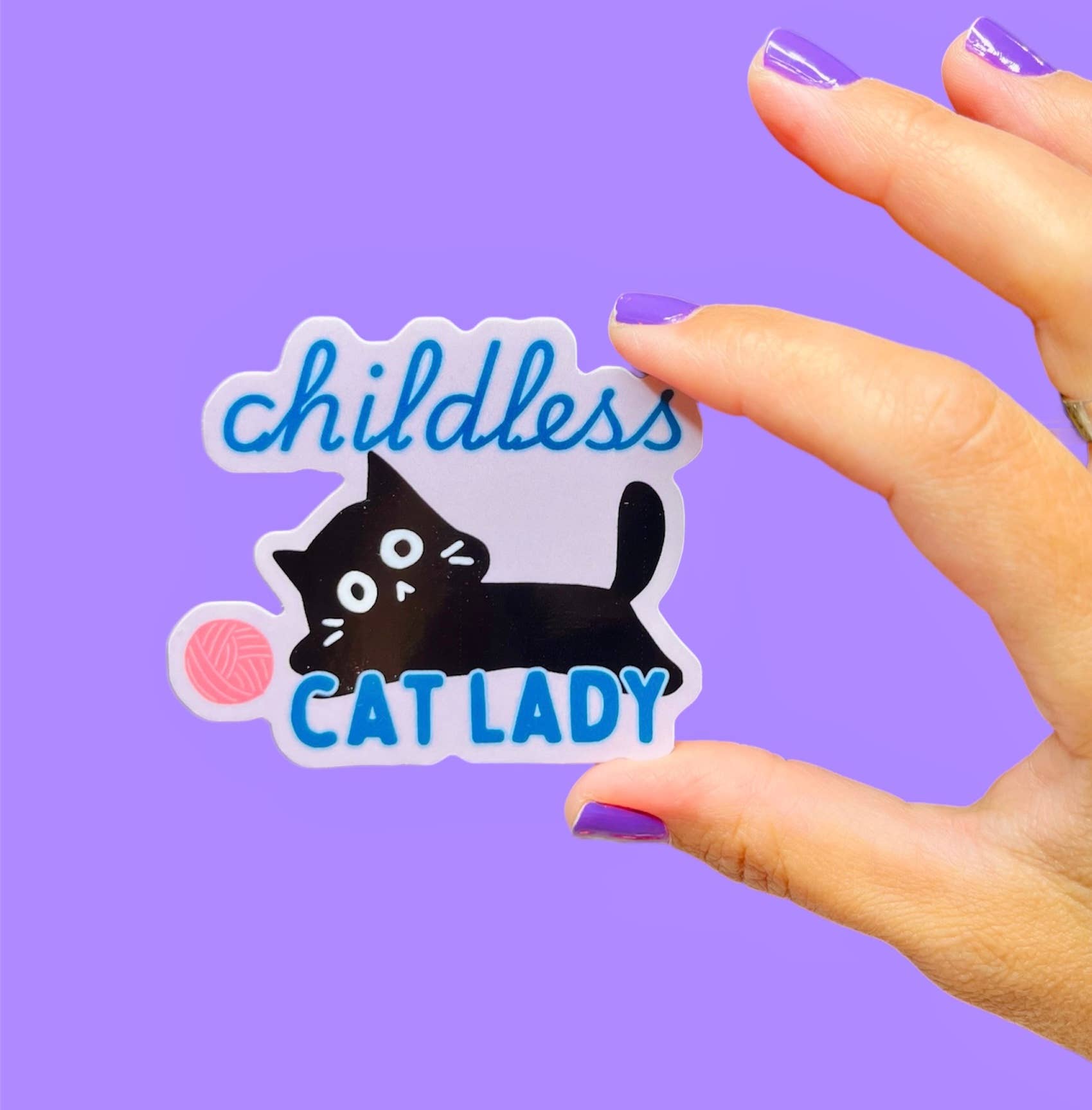Tiny Baker Creations - Wholesale Sticker - Childless Cat Lady Vinyl Sticker | Political Democrat Funny3